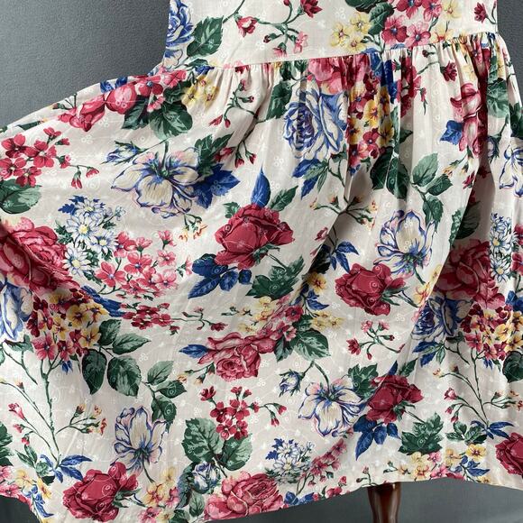 Vtg 80s 90s NOS Brights Creek Cottage Garden Midi Dress Romantic Boho 14? Floral - Picture 9 of 15